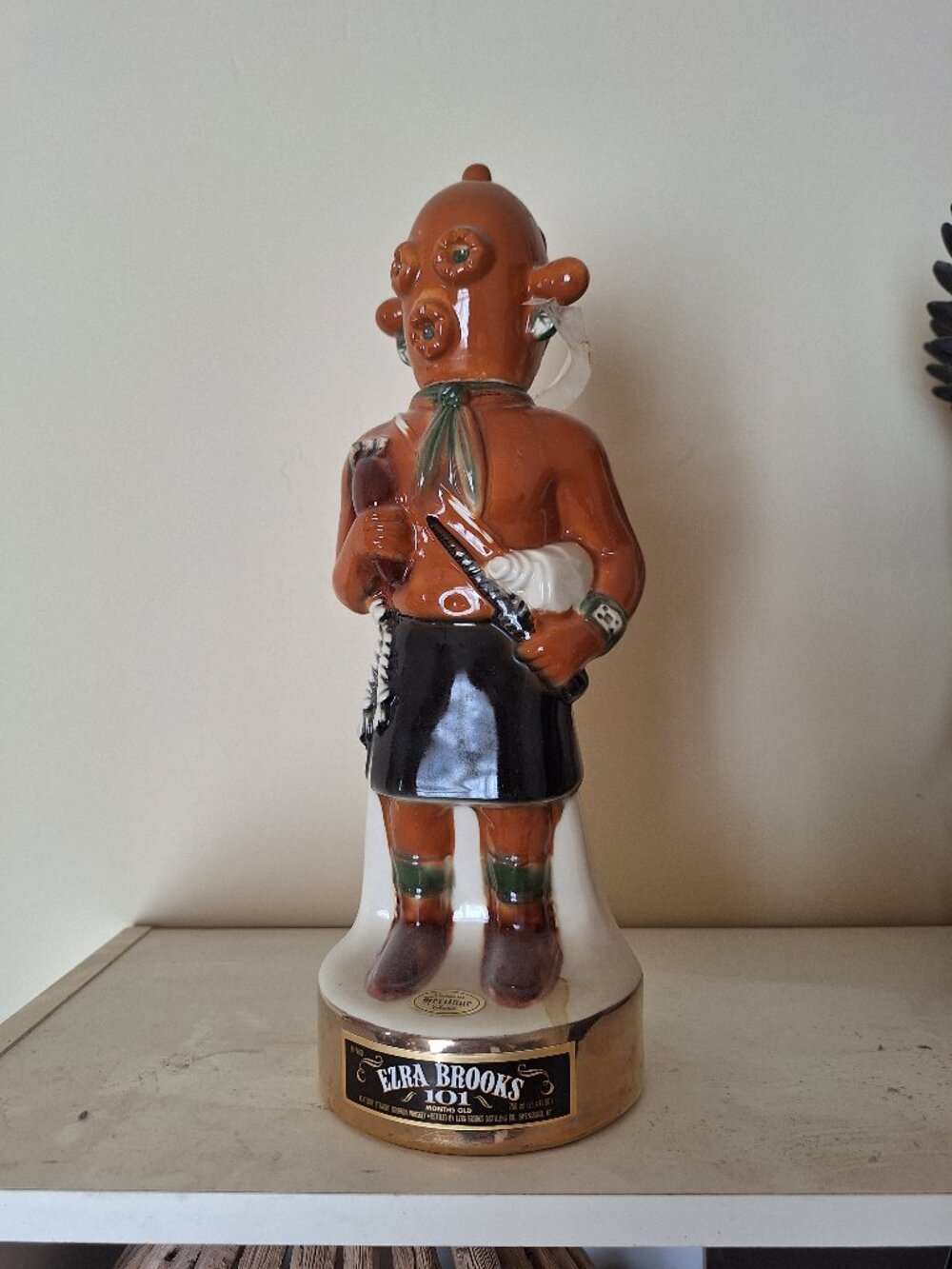 Ezra Brooks Empty Decorative Figurine Bottle